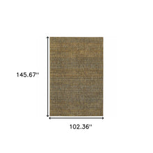 9' X 12' Brown Gold Rust Blue And Green Geometric Power Loom Stain Resistant Area Rug