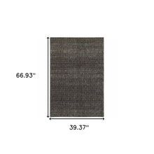 3' X 5' Charcoal Grey And Brown Geometric Power Loom Stain Resistant Area Rug