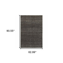 5' X 7' Charcoal Grey And Brown Geometric Power Loom Stain Resistant Area Rug