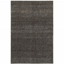 6' X 9' Charcoal Grey And Brown Geometric Power Loom Stain Resistant Area Rug