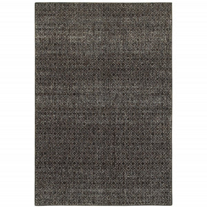6' X 9' Charcoal Grey And Brown Geometric Power Loom Stain Resistant Area Rug