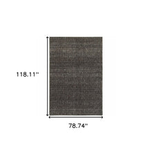 6' X 9' Charcoal Grey And Brown Geometric Power Loom Stain Resistant Area Rug