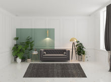 6' X 9' Charcoal Grey And Brown Geometric Power Loom Stain Resistant Area Rug