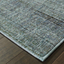 2' X 3' Blue Grey Silver And Green Power Loom Stain Resistant Area Rug