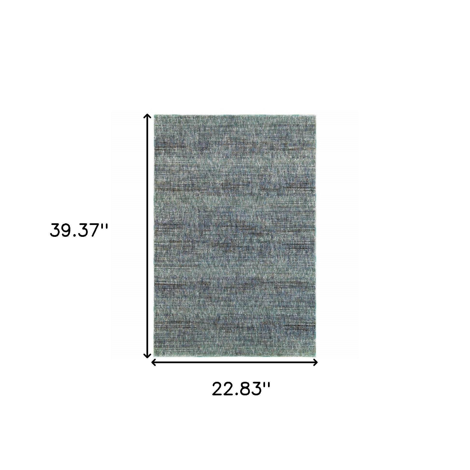 2' X 3' Blue Grey Silver And Green Power Loom Stain Resistant Area Rug