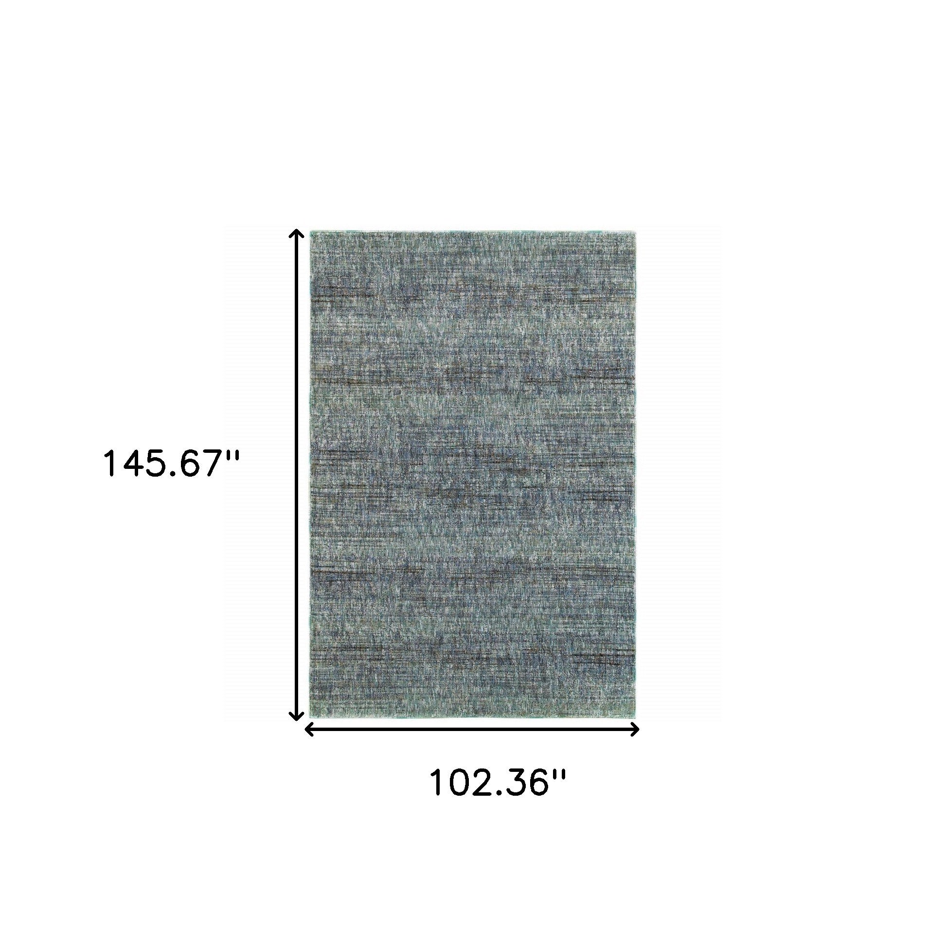 9' X 12' Blue Grey Silver And Green Power Loom Stain Resistant Area Rug