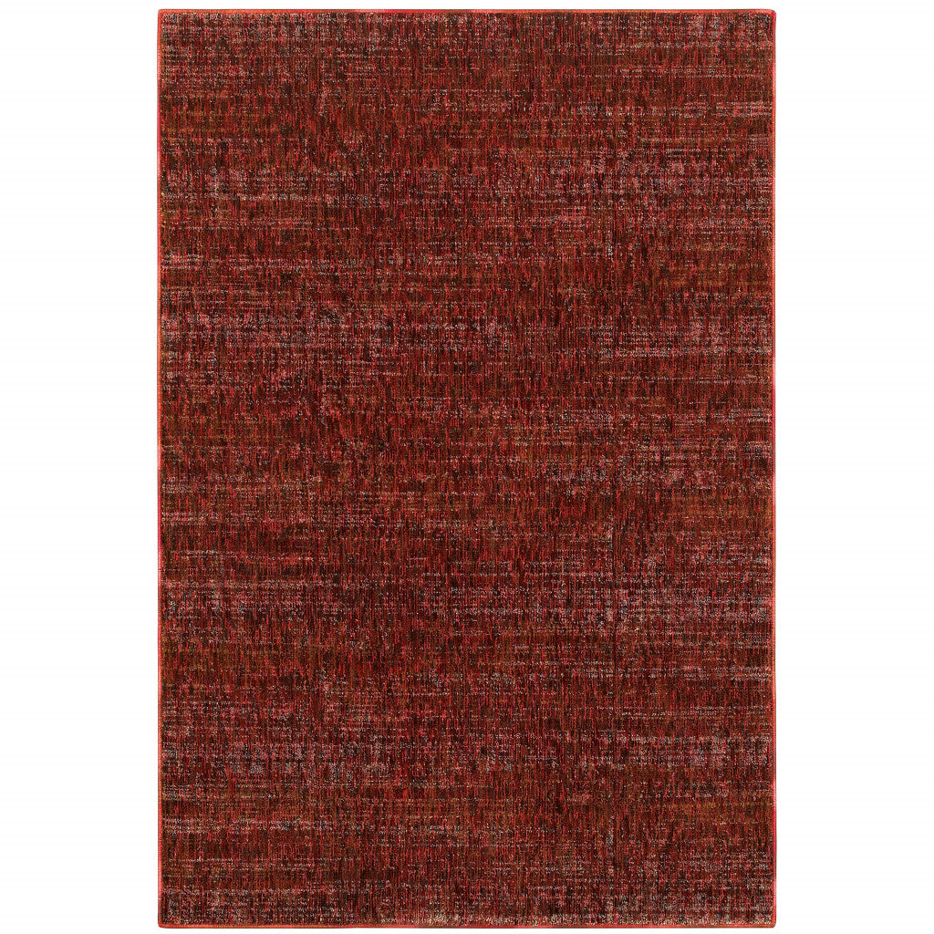 5' X 7' Red Grey Deep And Charcoal Power Loom Stain Resistant Area Rug