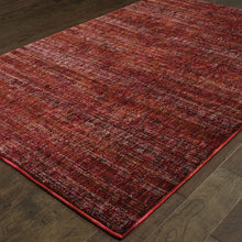 5' X 7' Red Grey Deep And Charcoal Power Loom Stain Resistant Area Rug