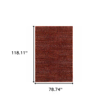 6' X 9' Red Grey Deep And Charcoal Power Loom Stain Resistant Area Rug