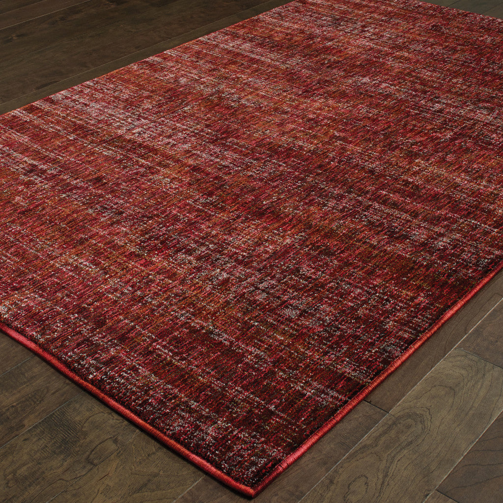 9' X 12' Red Grey Deep And Charcoal Power Loom Stain Resistant Area Rug
