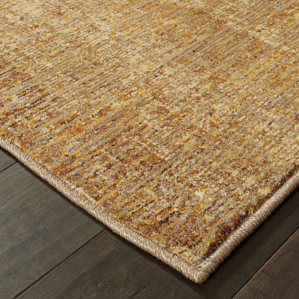 Gold Rust Brown Ivory Purple And Lavender Power Loom Stain Resistant Area Rug - 2' x 3'