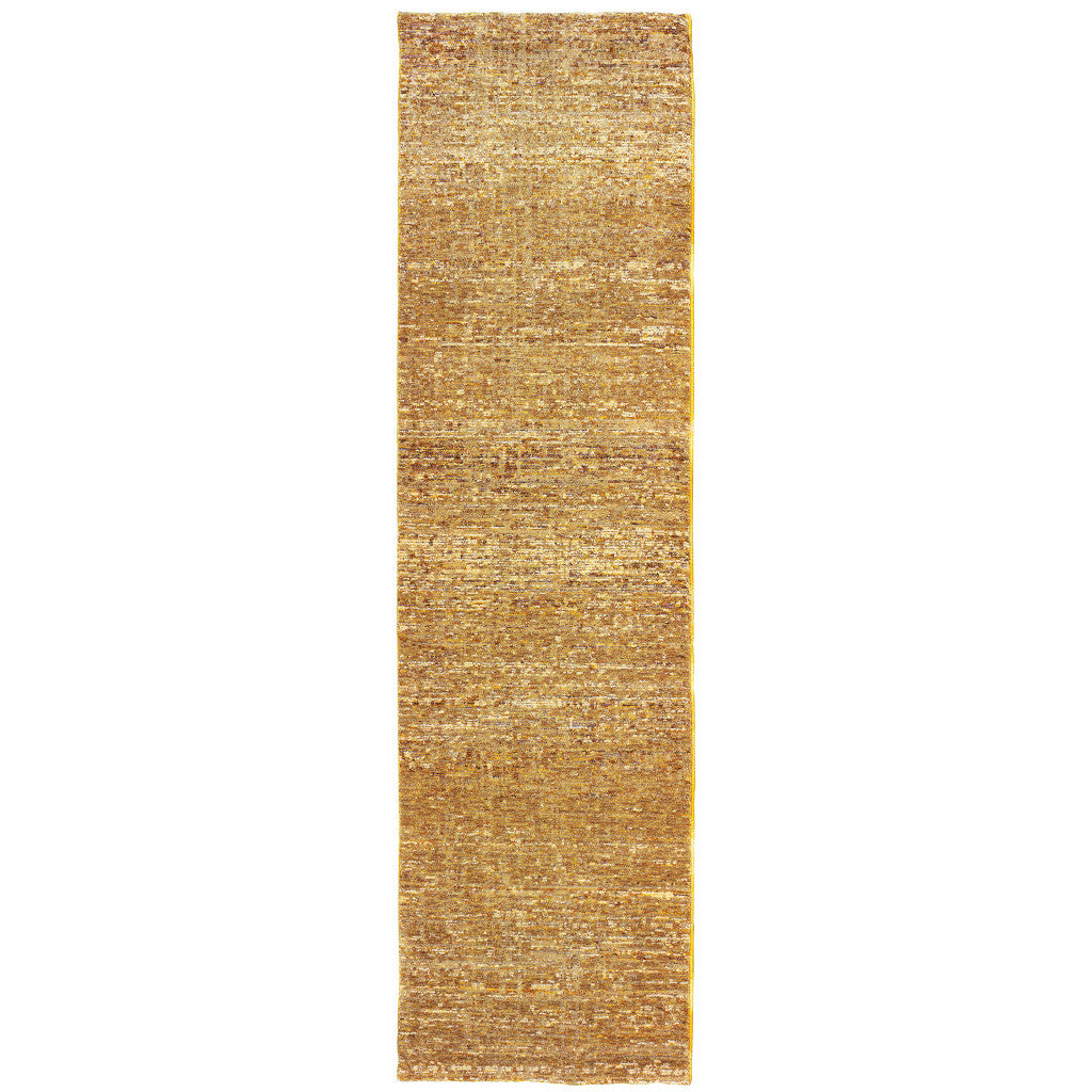 2' X 10' Brown And Ivory Power Loom Runner Rug