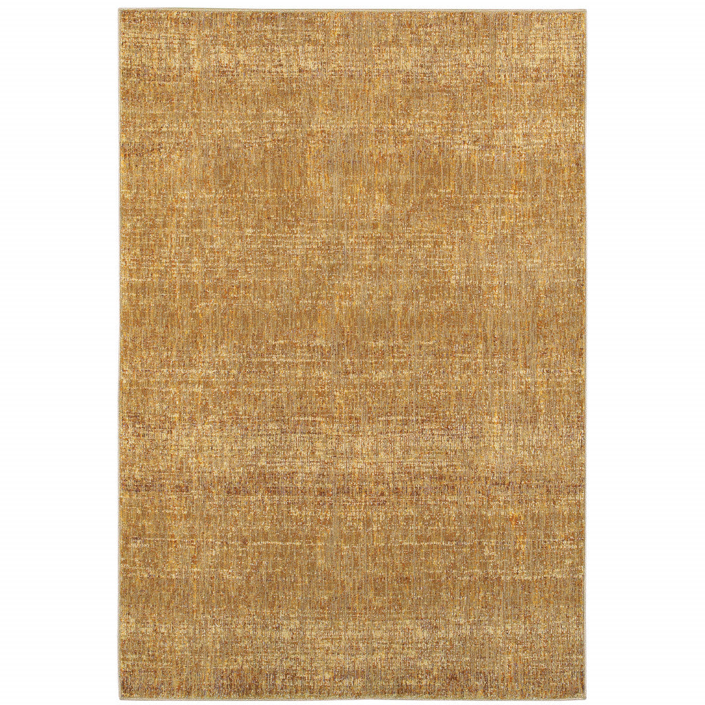 8' X 10' Gold Rust Brown Ivory Purple And Lavender Power Loom Stain Resistant Area Rug