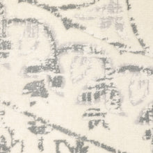 2' X 8' Ivory And Grey Floral Power Loom Stain Resistant Runner Rug