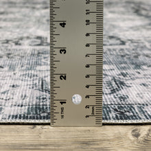 2' X 8' Navy Blue Ivory And Grey Oriental Printed Stain Resistant Non Skid Runner Rug