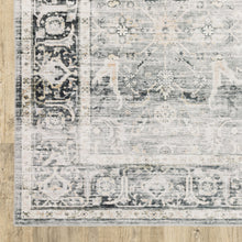4' X 6' Charcoal Grey Salmon And Ivory Oriental Printed Stain Resistant Non Skid Area Rug