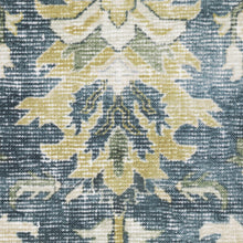 4' X 6' Blue Gold Green And Ivory Oriental Printed Stain Resistant Non Skid Area Rug