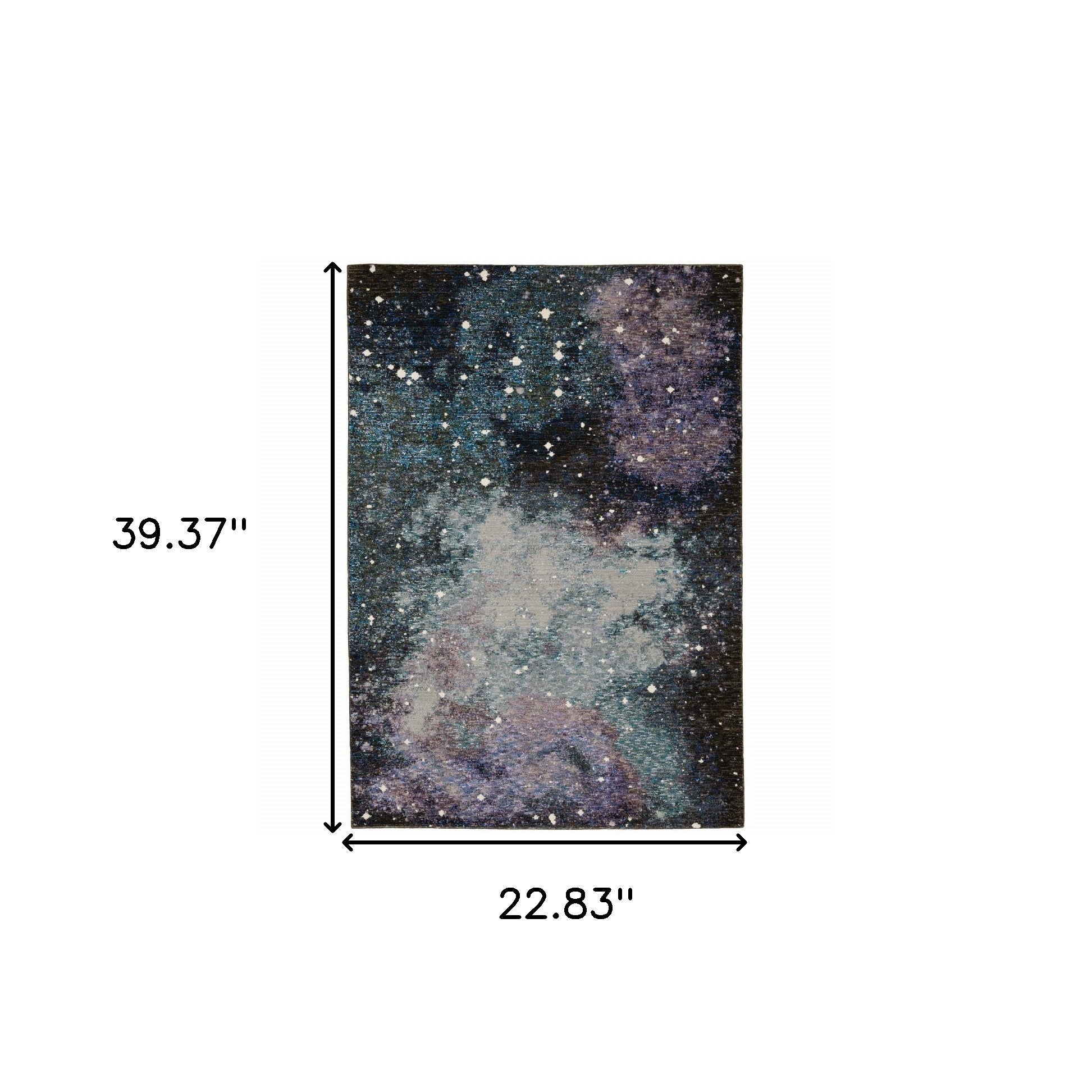 2' X 3' Purple Teal And Brown Abstract Power Loom Stain Resistant Area Rug