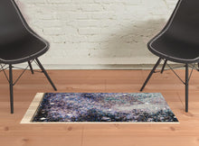 2' X 3' Purple Teal And Brown Abstract Power Loom Stain Resistant Area Rug