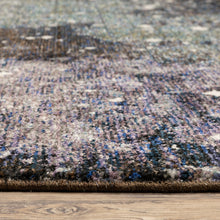 3' X 5' Purple Teal And Brown Abstract Power Loom Stain Resistant Area Rug