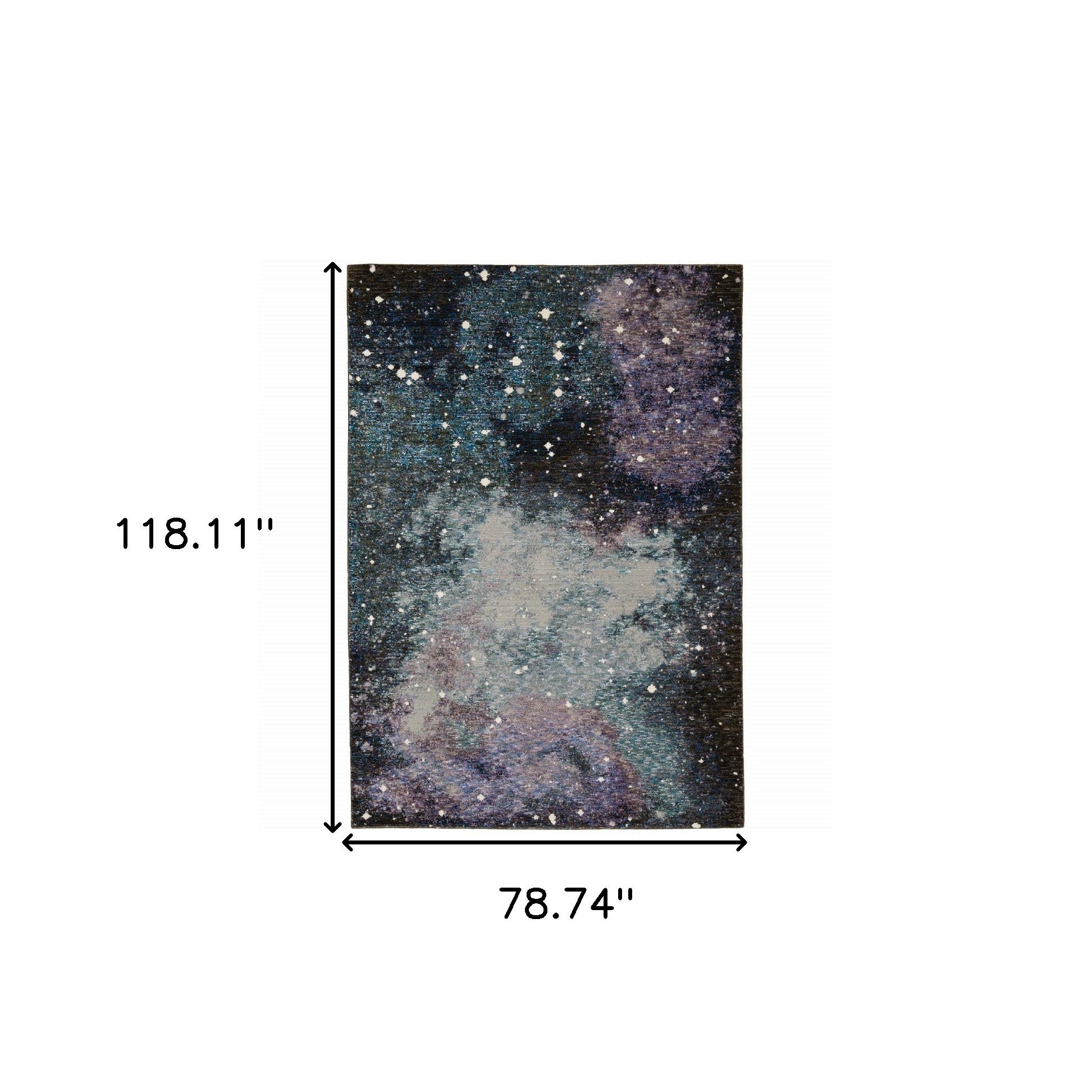 6' X 9' Purple Teal And Brown Abstract Power Loom Stain Resistant Area Rug