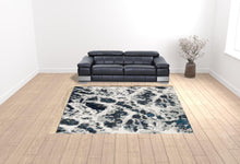 9' X 12' Grey Teal And Green Abstract Power Loom Stain Resistant Area Rug