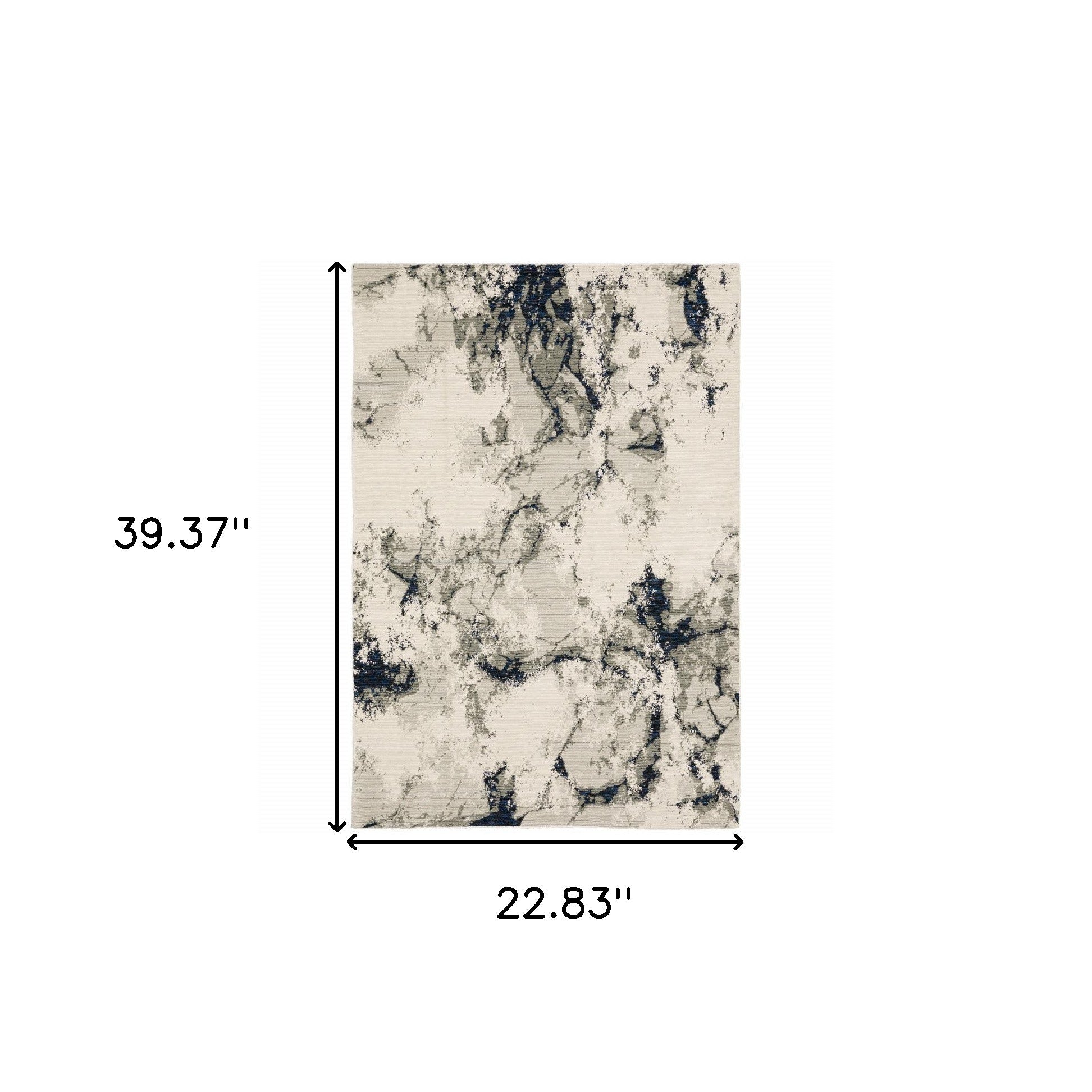 2' X 3' Grey Black And Ivory Abstract Power Loom Stain Resistant Area Rug