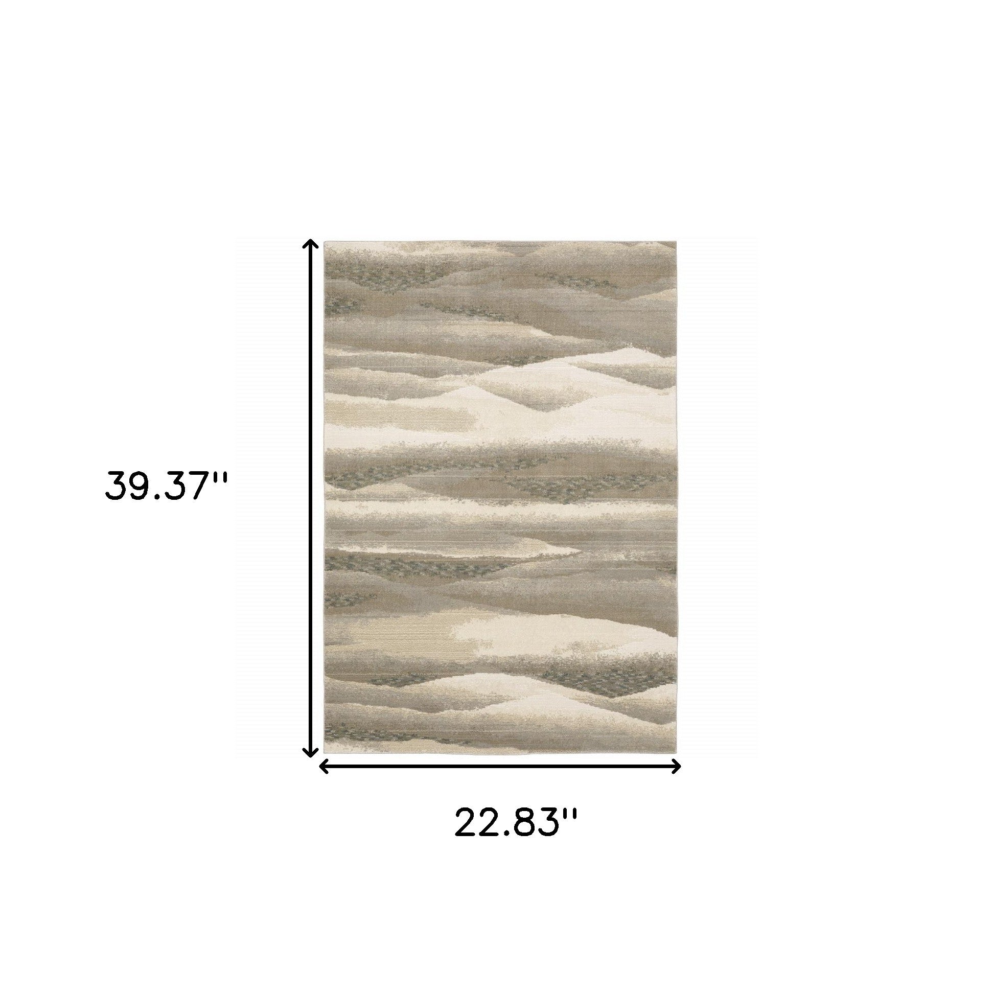 2' X 3' Grey Blue And Teal Abstract Power Loom Stain Resistant Area Rug