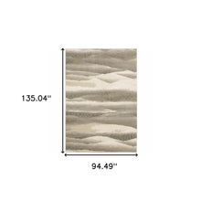 8' X 10' Grey Blue And Teal Abstract Power Loom Stain Resistant Area Rug