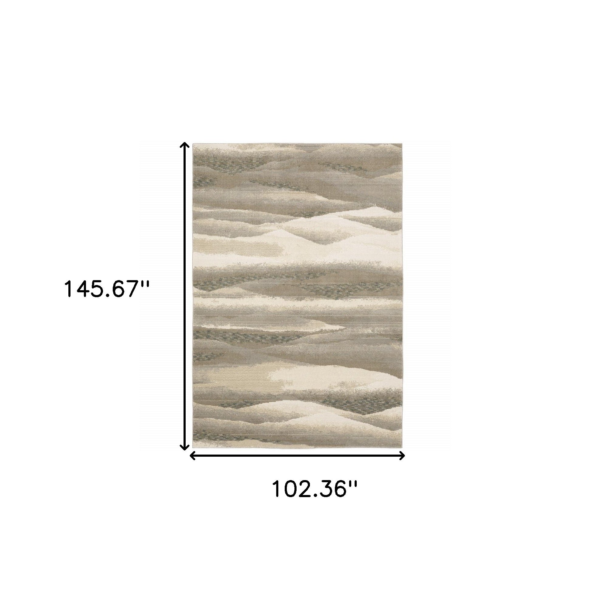 9' X 12' Grey Blue And Teal Abstract Power Loom Stain Resistant Area Rug