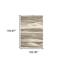 9' X 12' Grey Blue And Teal Abstract Power Loom Stain Resistant Area Rug