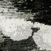 10' X 13' Charcoal And White Abstract Power Loom Stain Resistant Area Rug