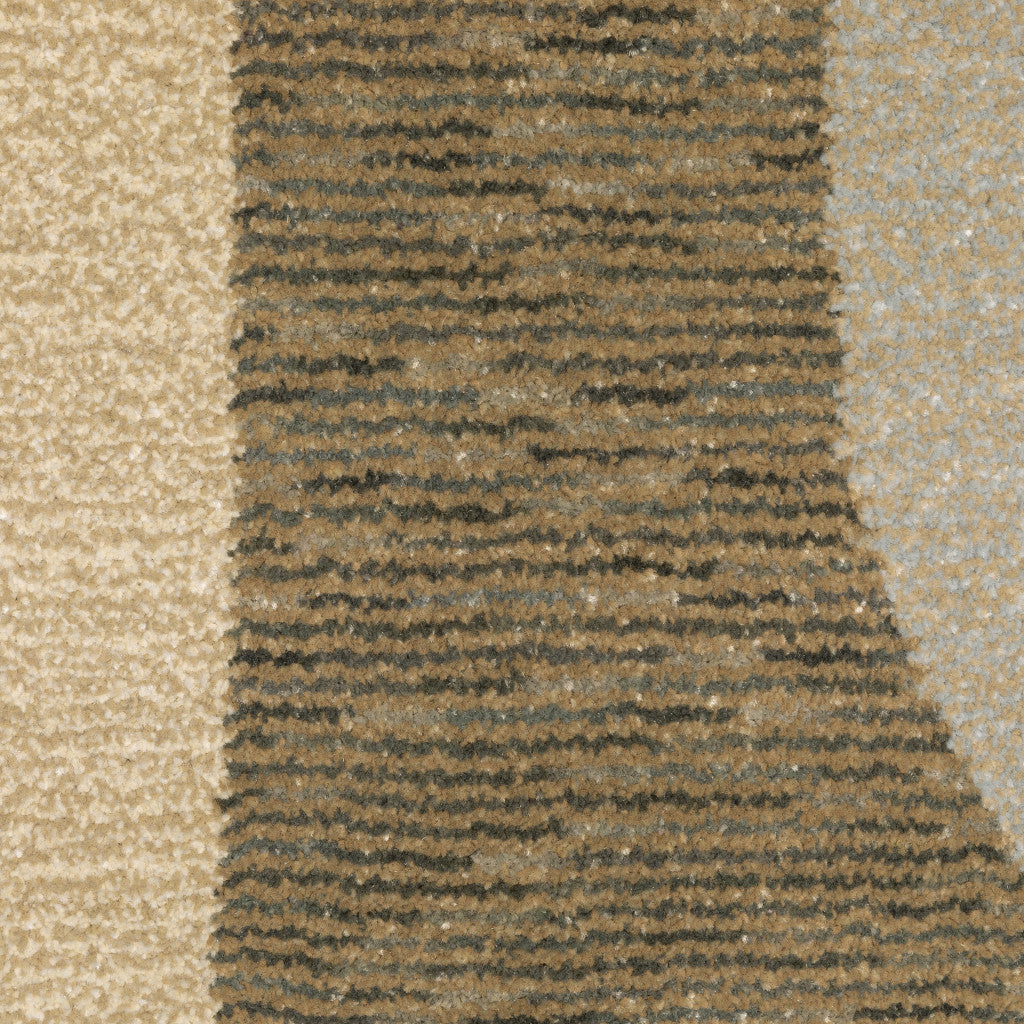 5' X 7' Brown And Ivory Geometric Power Loom Area Rug