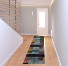 2' X 8' Purple Blue Teal Gold Green Red And Pink Geometric Power Loom Stain Resistant Runner Rug