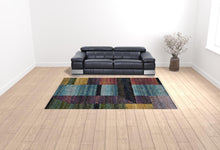 9' X 12' Purple Blue Teal Gold Green Red And Pink Geometric Power Loom Stain Resistant Area Rug