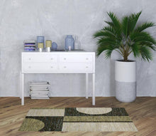 3' X 5' Gold Green Charcoal Teal Blue Purple Grey And Beige Geometric Power Loom Stain Resistant Area Rug