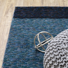 8' X 11' Blue Purple Grey And Teal Geometric Power Loom Area Rug