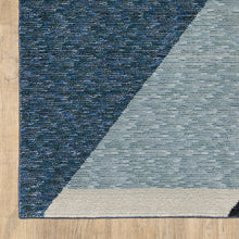8' X 11' Blue Purple Grey And Teal Geometric Power Loom Area Rug
