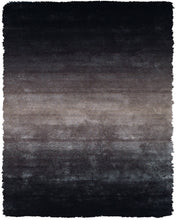 2' X 3' Black And Gray Shag Tufted Handmade Area Rug