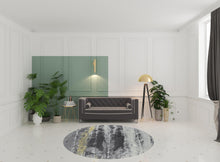 4' X 6' Gray And Black Abstract Stain Resistant Area Rug