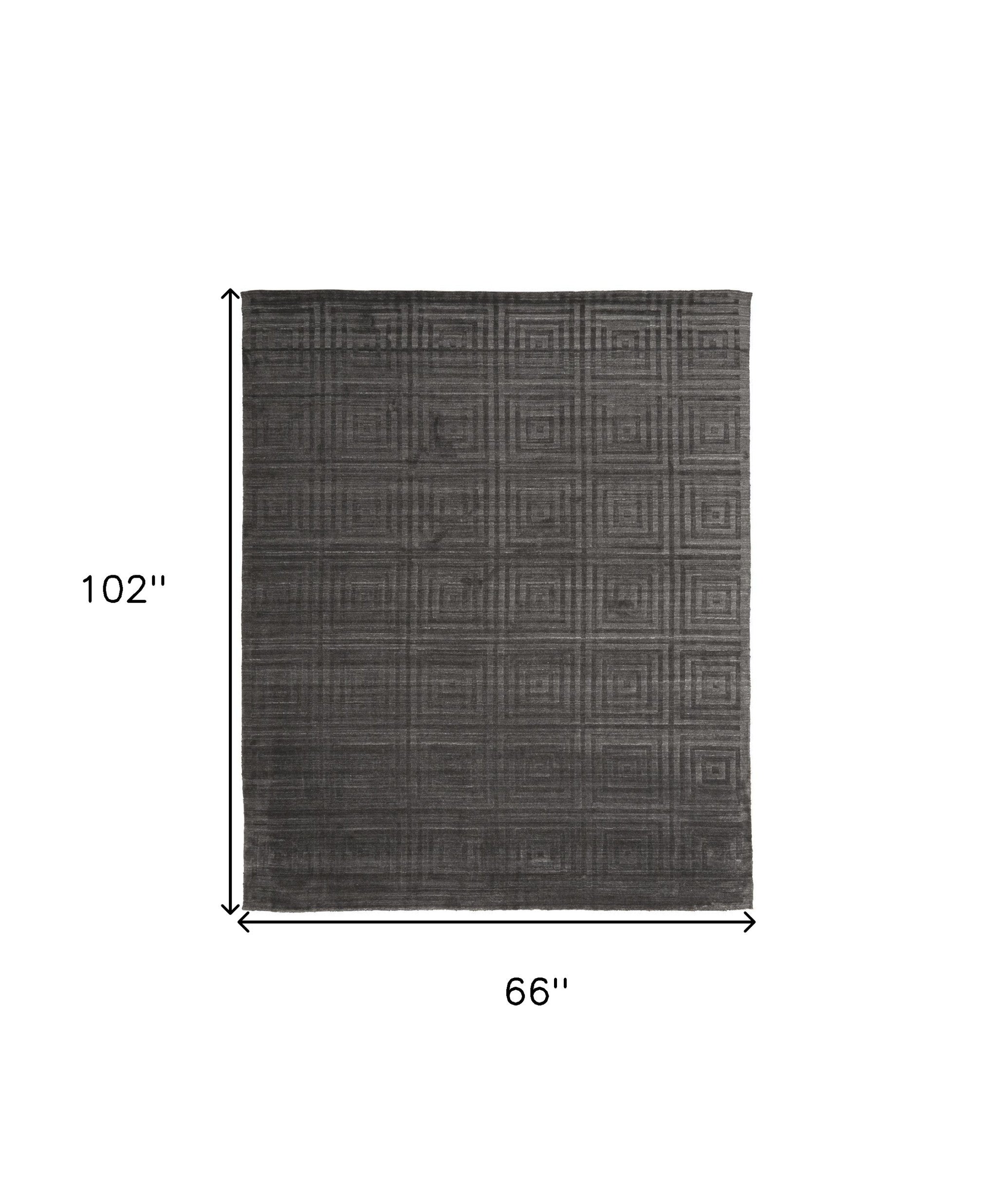 5' X 8' Gray Geometric Hand Woven Area Rug