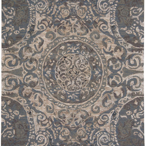 5' X 8' Gray Blue And Taupe Wool Abstract Tufted Handmade Stain Resistant Area Rug