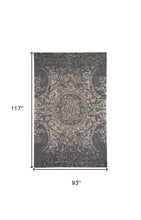 5' X 8' Gray Blue And Taupe Wool Abstract Tufted Handmade Stain Resistant Area Rug