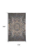 5' X 8' Gray Blue And Taupe Wool Abstract Tufted Handmade Stain Resistant Area Rug
