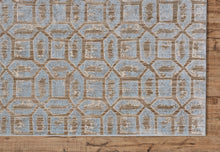 Blue Taupe And Ivory Floral Distressed Stain Resistant Area Rug - 2' X 4'