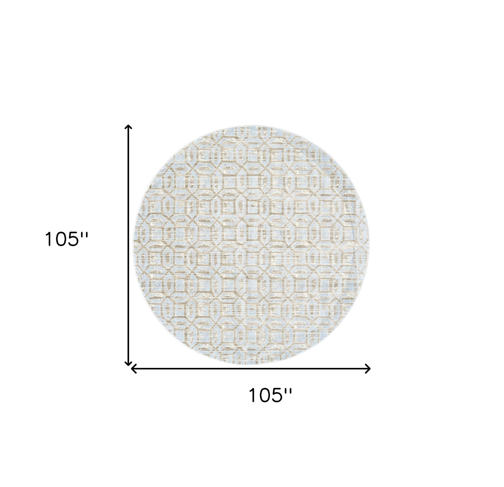 Blue Taupe And Ivory Floral Distressed Stain Resistant Area Rug - 2' X 4'