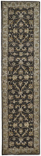 4' X 6' Blue Gray And Taupe Wool Floral Tufted Handmade Stain Resistant Area Rug