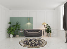 4' X 6' Blue Gray And Taupe Wool Floral Tufted Handmade Stain Resistant Area Rug