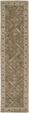 4' X 6' Green Brown And Taupe Wool Paisley Tufted Handmade Stain Resistant Area Rug