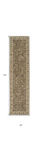 4' X 6' Green Brown And Taupe Wool Paisley Tufted Handmade Stain Resistant Area Rug